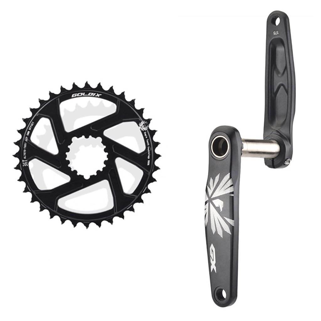 Rower górski Hollow zintegrowany zestaw korbowy 170 mm 175 mm GXP MTB zestaw korbowy ze stopu aluminium 30T 32T 34T 36T 38T pojedyncza prędkość okrągła tarcza łańcuchowa dla 9/10/11/12