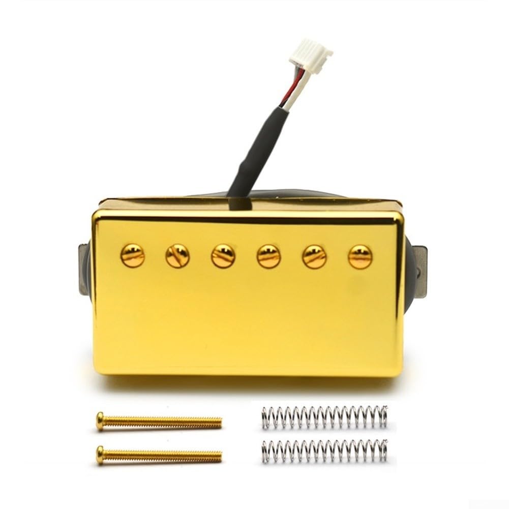 Alnico II - Pickup per chitarra elettrica, alloggiamento magnetico in ottone, 5 pin, schermatura senza rumore, argento, 7 x 3,9 cm (oro 57+ (8,5 K))