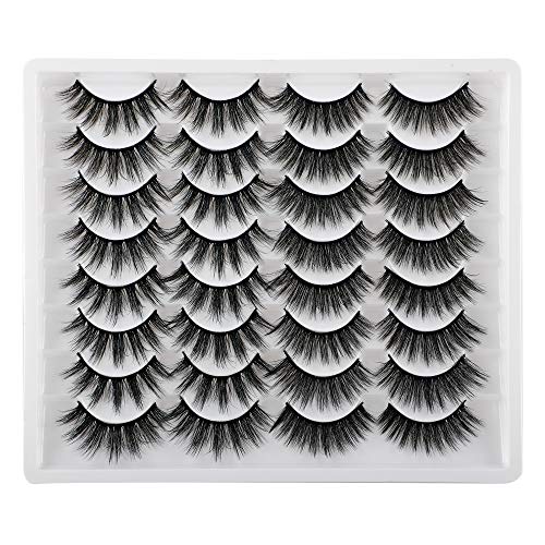 JIMIRE 2 Variety Styles False Eyelashes 16 Pairs Fluffy Volume Natural Fake Lashes Pack