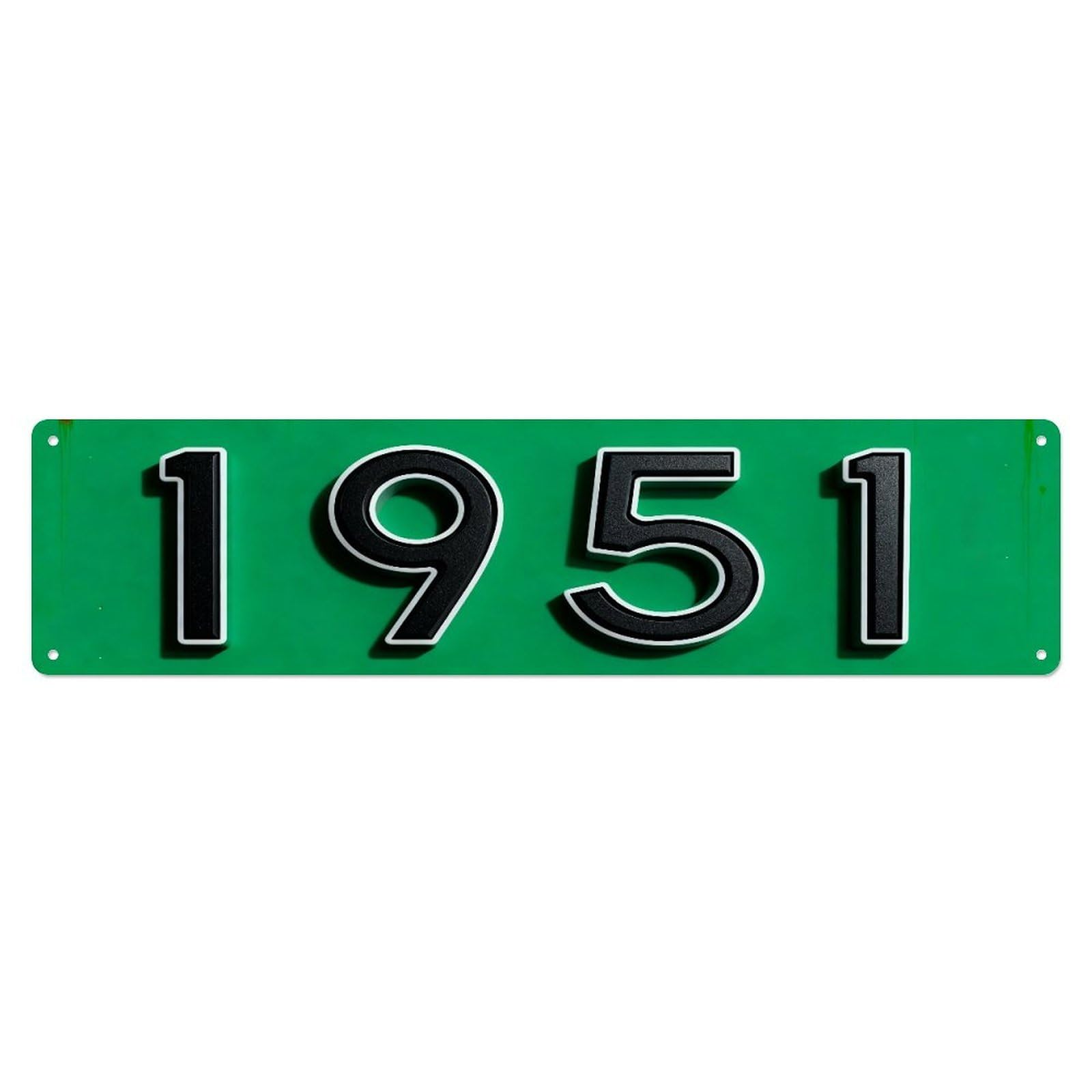Green Background Number Pattern Metal Tin Sign Plaque