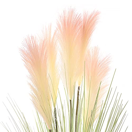 Lueur Artificial Greenery Plants With Colorful Reed Flowers, 35.4" Faux Reed Outdoor Artificial Shrubs Dried Pampas Grass Bouquet Wheat Grass For Floor Decorative Home Garden Wedding Decor 2 Bunches #TOP2