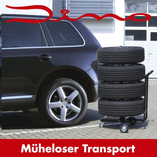 Dino KRAFTPAKET 130002 fahrbarer Felgenständer XL (235-er bis 285-er Reifengrößen) mit Reifenschutzhülle für fachgerechte Lagerung von Kompletträdern