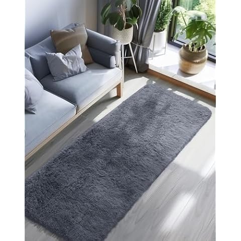 Ophanie Runner 2x6 Grey Rug for Hallway Bedroom Living Room Cover