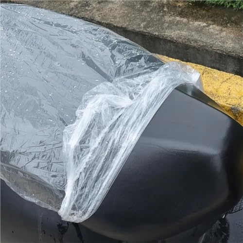Funda asiento banco de motocicleta impermeable transparente protectora elástica de plástico 5