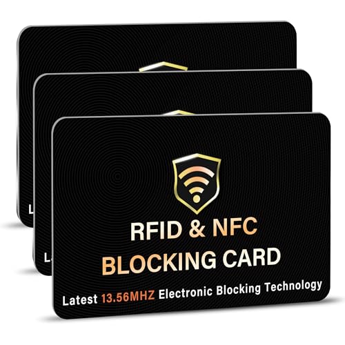 Image of SaiTech IT RFID Blocking Card - One Protects Entire Wallet, NFC Contactless Bank Debit Credit Protector, ID ATM Guard Blocker - Black, 3 Pcs