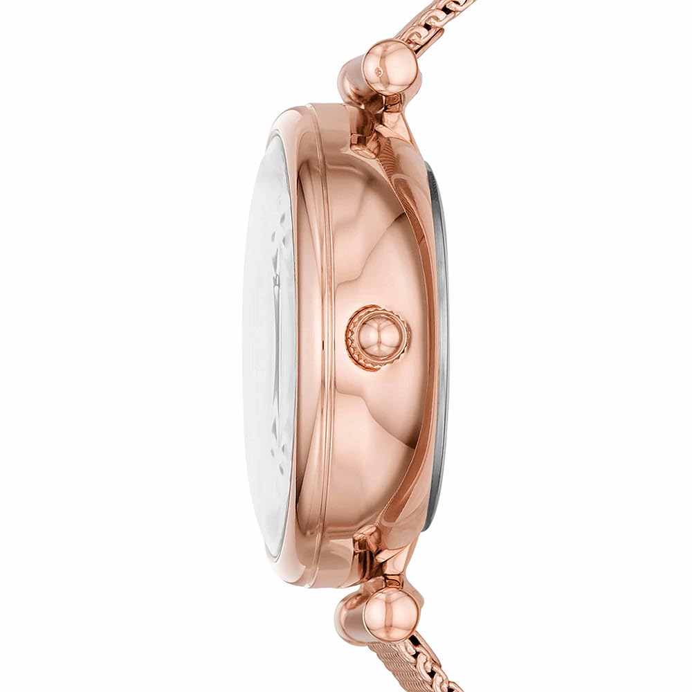Fossil Reloj Carlie para Mujer, Movimiento automático con Correa de Malla de Acero Inoxidable