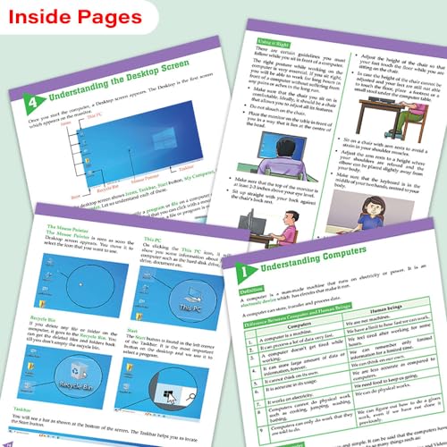 Image of Woodsnipe Beginner Computer Learning Book for Kids Age 5- 7| Windows 10 | Class 1 & 2 | Introduction to Computer, Uses, Parts, Features | Multiple Choice Questions | Quiz & Tests | Answers keys