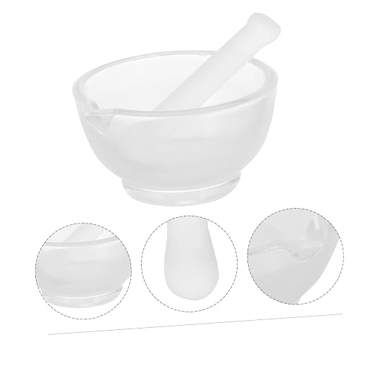 Set de mortero y mano de vidrio sólido para cocina y laboratorio miniatura 2