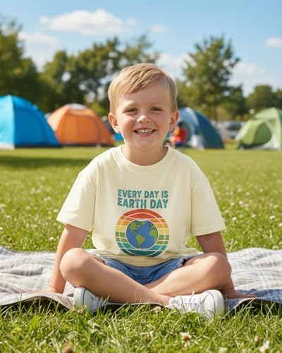 Toddler Earth Day Shirt for Kids Boys Girls Earth T-Shirts Tops Funny Graphic Tee Short Sleeve 2-8 Years