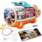 Small Fish Tank, Portable Betta Fish Tank for Kidmp,Battery,Small Aquarium KIT - Perfect for Home Decor and Pet Care,Educational Science Gifts for Kids