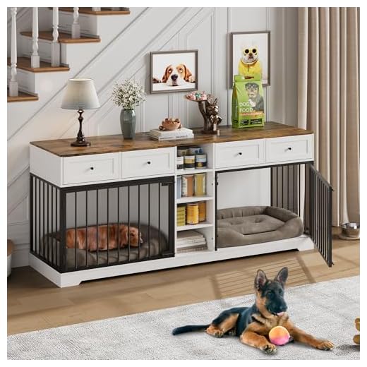 GarveeHome 82" Double Dog Crate Furniture