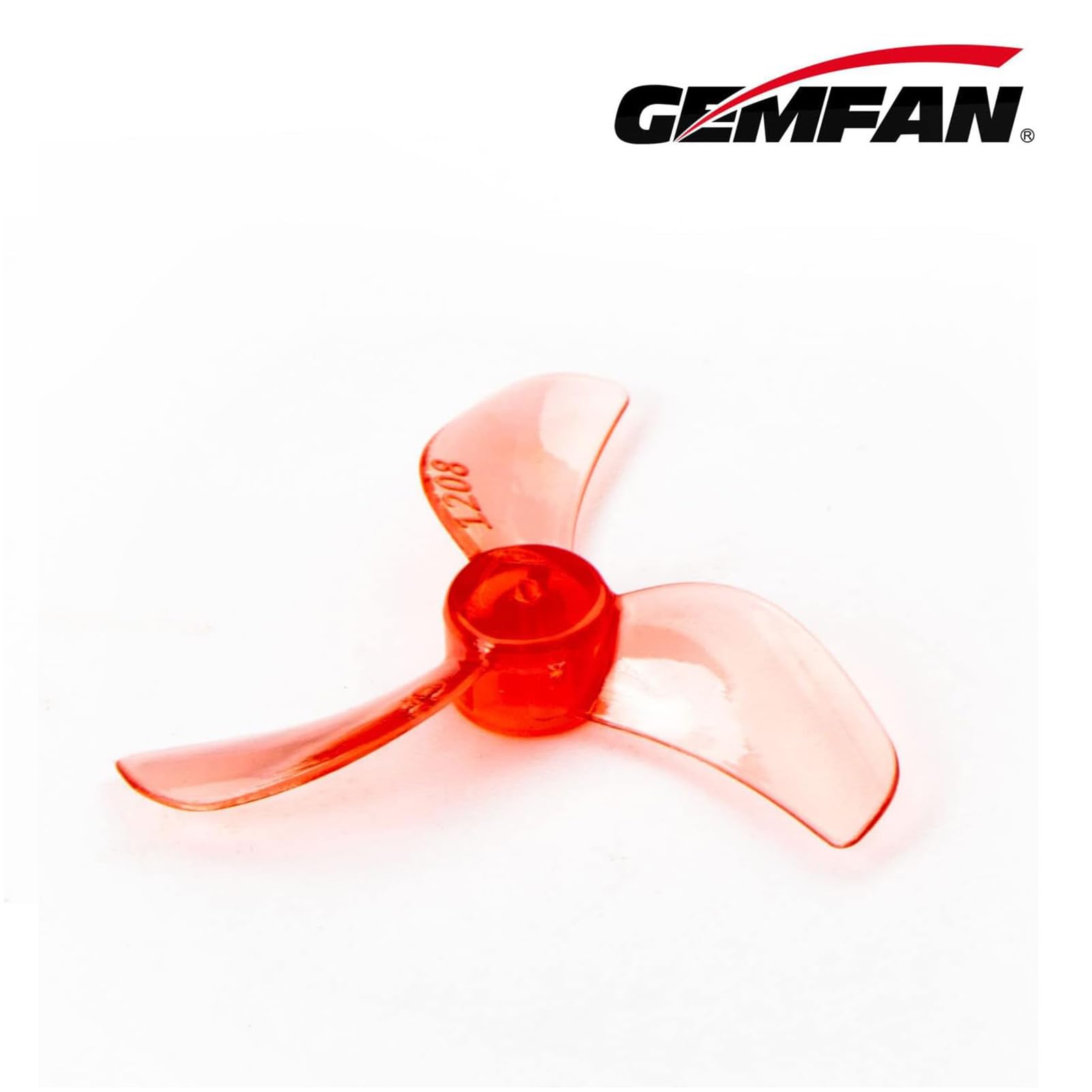 Gemfan 31mm 1208 3-Blade FPV Propellers with 0.8mm Center Hole for Micro Whoop Drone Racing Quadcopter for 0802 25000KV Brushless Motors (Clear Gray + Clear Red, 16pcs - 8CW 8CCW)