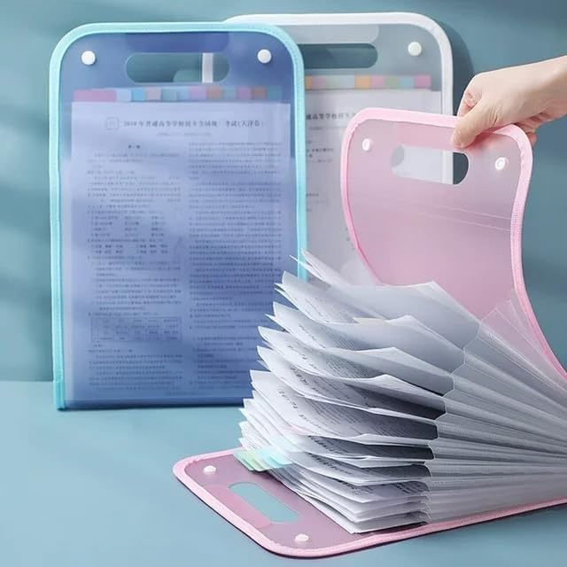 Image of 13 Layer Expanding File Folder with Snap Button Closure Portable Document Organizer File Storage Bag with 13 Sections for Office Home School Papers (Pack of 1)