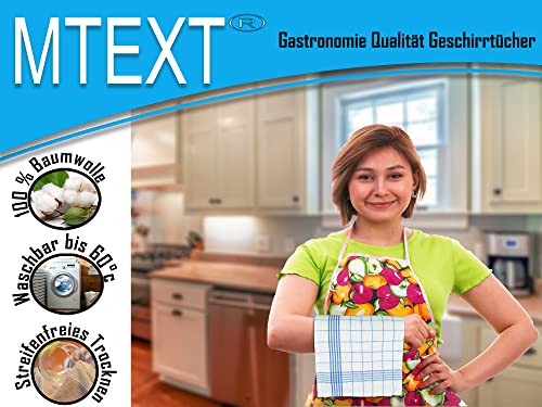 MTEXT Geschirrtücher Küchenhandtuch aus 100% Baumwolle 10 Stück Pack, 50x70 cm, 60g, blau weiß karriert (Blau) – Ansicht 6