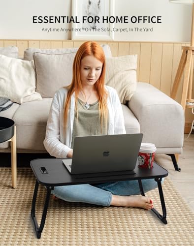 ZEAPTAC Foldable Lap Desk, Bed Desk, Bed Table & Laptop Stand w/Cup Holder - 3