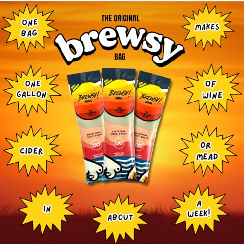 brewsy failproof app-enabled wine yeast - 7 ingredient blend - fastest tastiest wine possible for wine mead cider 032 ounce pack of 3