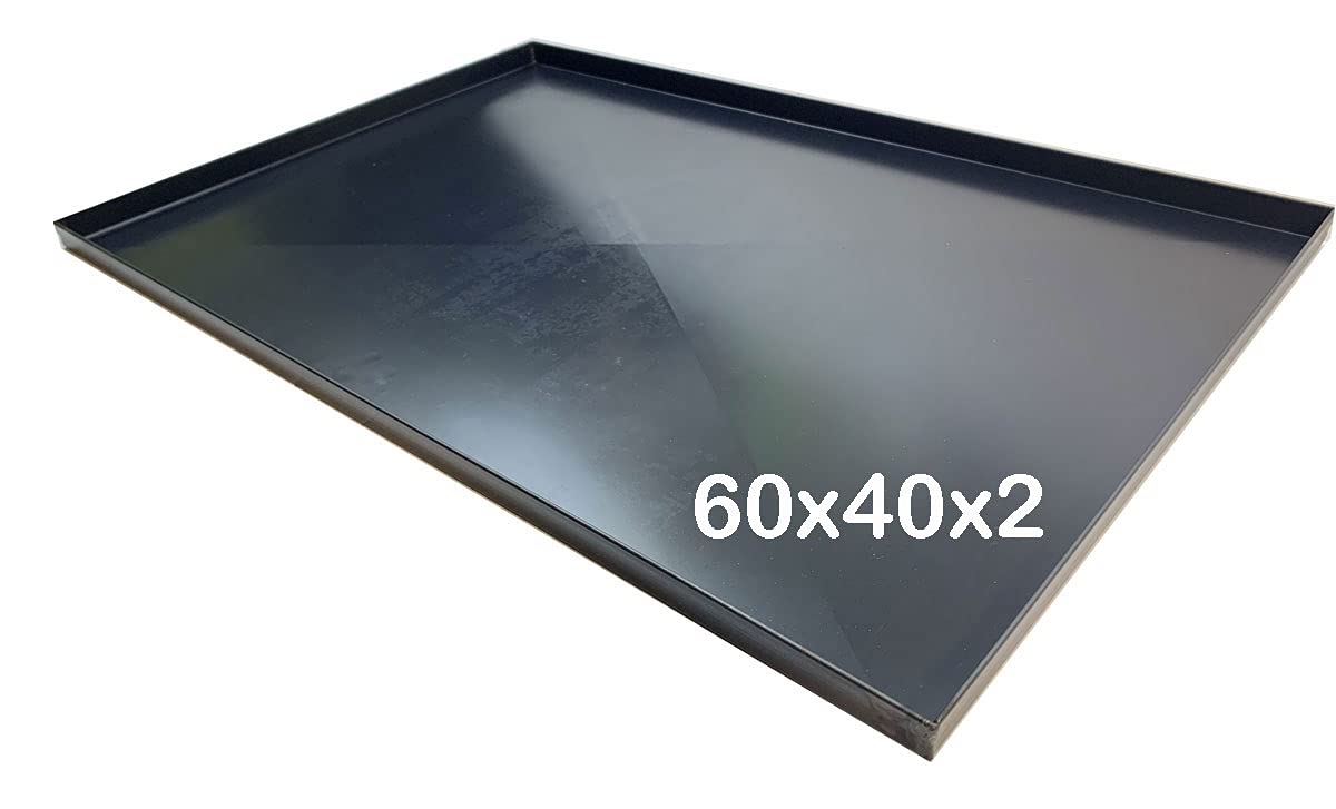 Teglia forno 60x40x2 Cm, bordo 2 cm con diagonale Spessore teglie 8/10 Pizza alta idratazione ideale per professionisti della pizza focaccia [1 PEZZO]