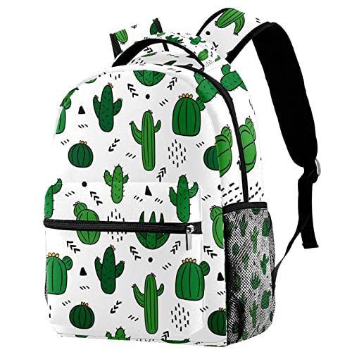 Sac à dos de voyage avec porte-bouteille étanche motif cactus