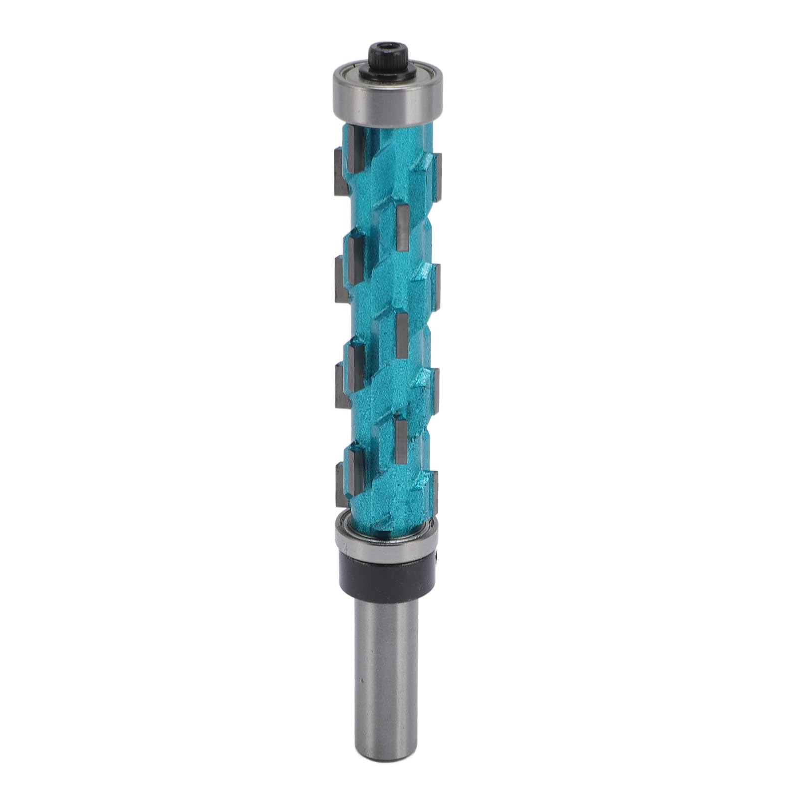 Punta per Fresa a Spirale con Finitura a Filo, qualità Industriale, Doppio Cuscinetto, Gambo da 12 Mm, Lunghezza di Taglio di 75 Mm, Lavorazione Accurata del Legno