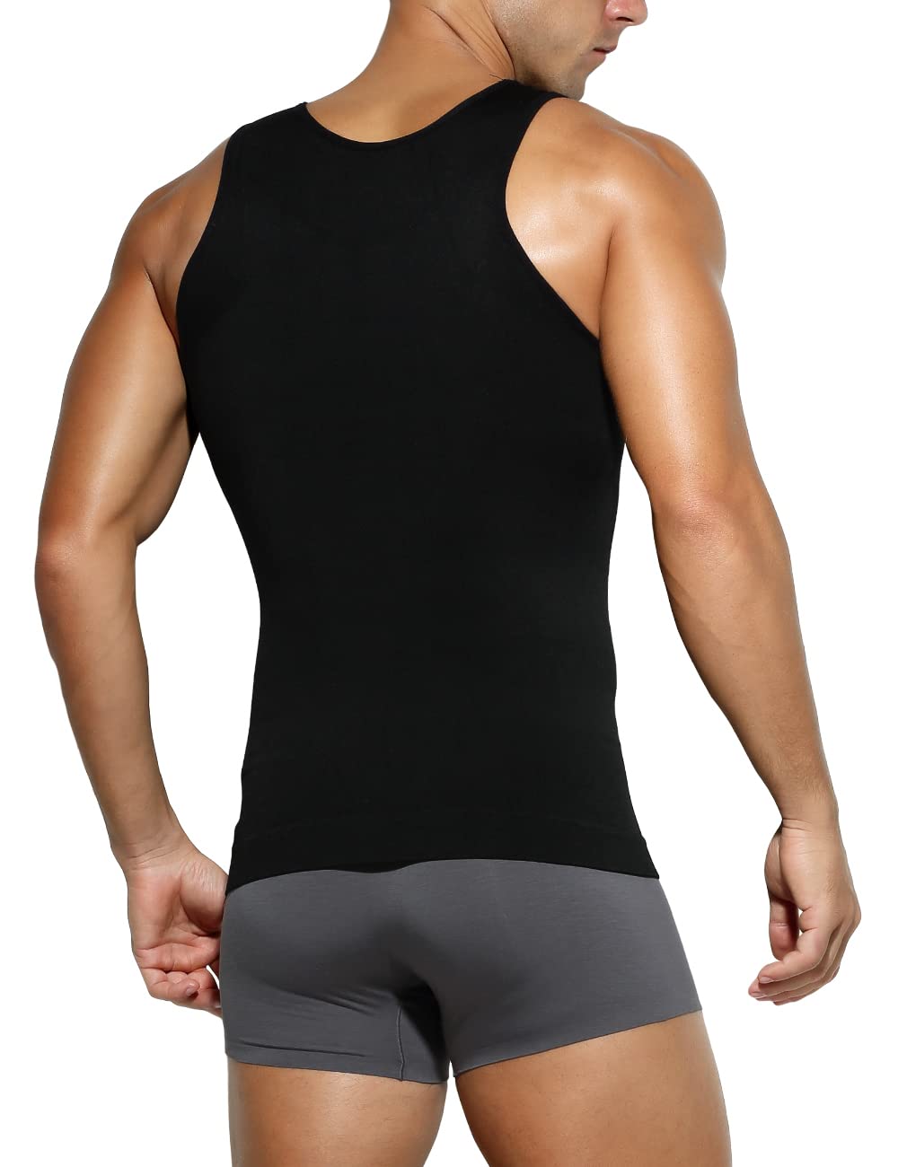Casey Kevin Debardeur Compression Homme | Débardeur Ventre Plat Homme | Maillot de Corps Gaine Ventre Plat | Gainant Minceur sous-vêtements, S-XXL, Lot de 4