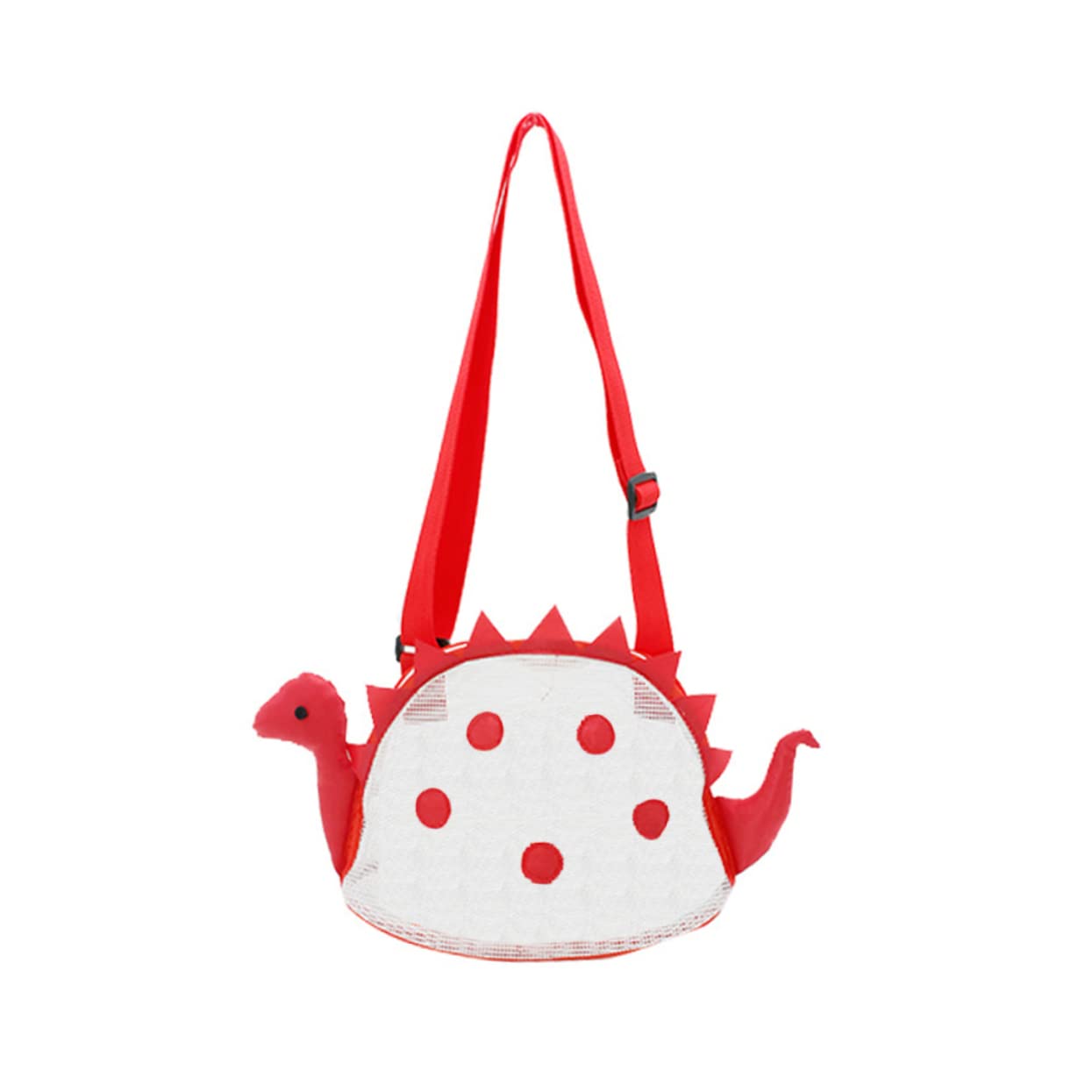 Kisangel Beach Bag Mesh for Kids Dinosaur Design Kids Beach Toys Storage Red Bag