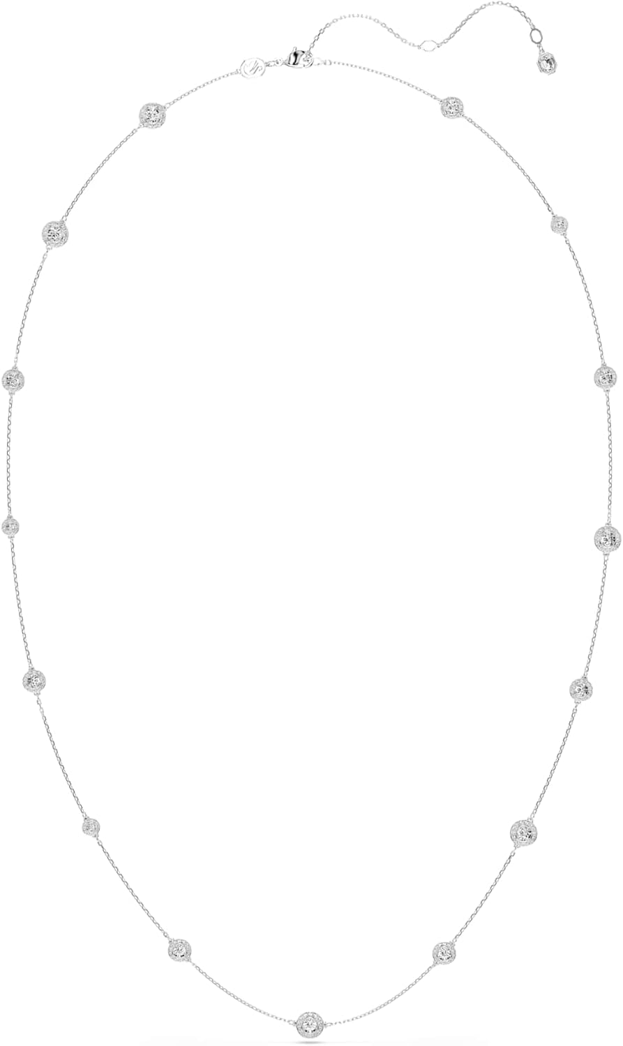Swarovski Una Angelic strandage, Round cut, White, Rhodium finish