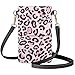 KIDVOVOU Mini Touchscreen Crossbody Phone Bags for Women with Card Slots Shoulder Bag Purse Leather,Pink Cow