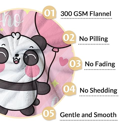 Panda Blanket Gifts - 60"x80" Cute Throw Blanket for Kids, Adults - Pink Soft Fuzzy Blankets for Bed, Couch & Living Room