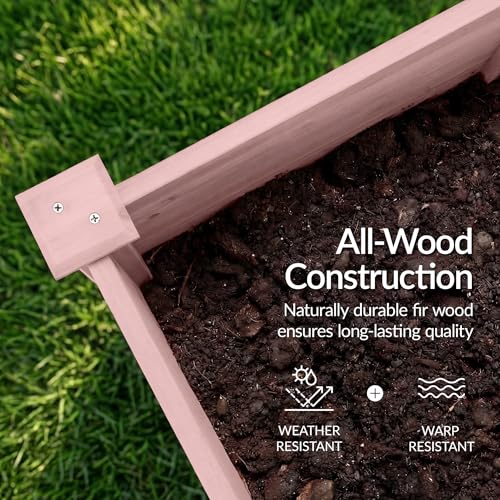 Image of Best Choice Products 72x24x30in Raised Garden Bed, Elevated Wood Planter Box Stand for Backyard, Patio, Balcony w /Divider Panel, 6 Legs, 300lb Capacity - Pink