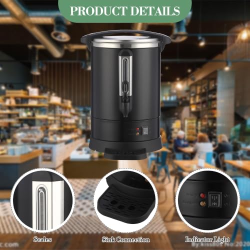 Image of Commercial Coffee Maker, Percolator Coffee Pot, 120-Cup Hot Water Urn | 18L Large Hot Beverage Dispenser, Insulated Stainless Steel Design for Party Buffet Catering