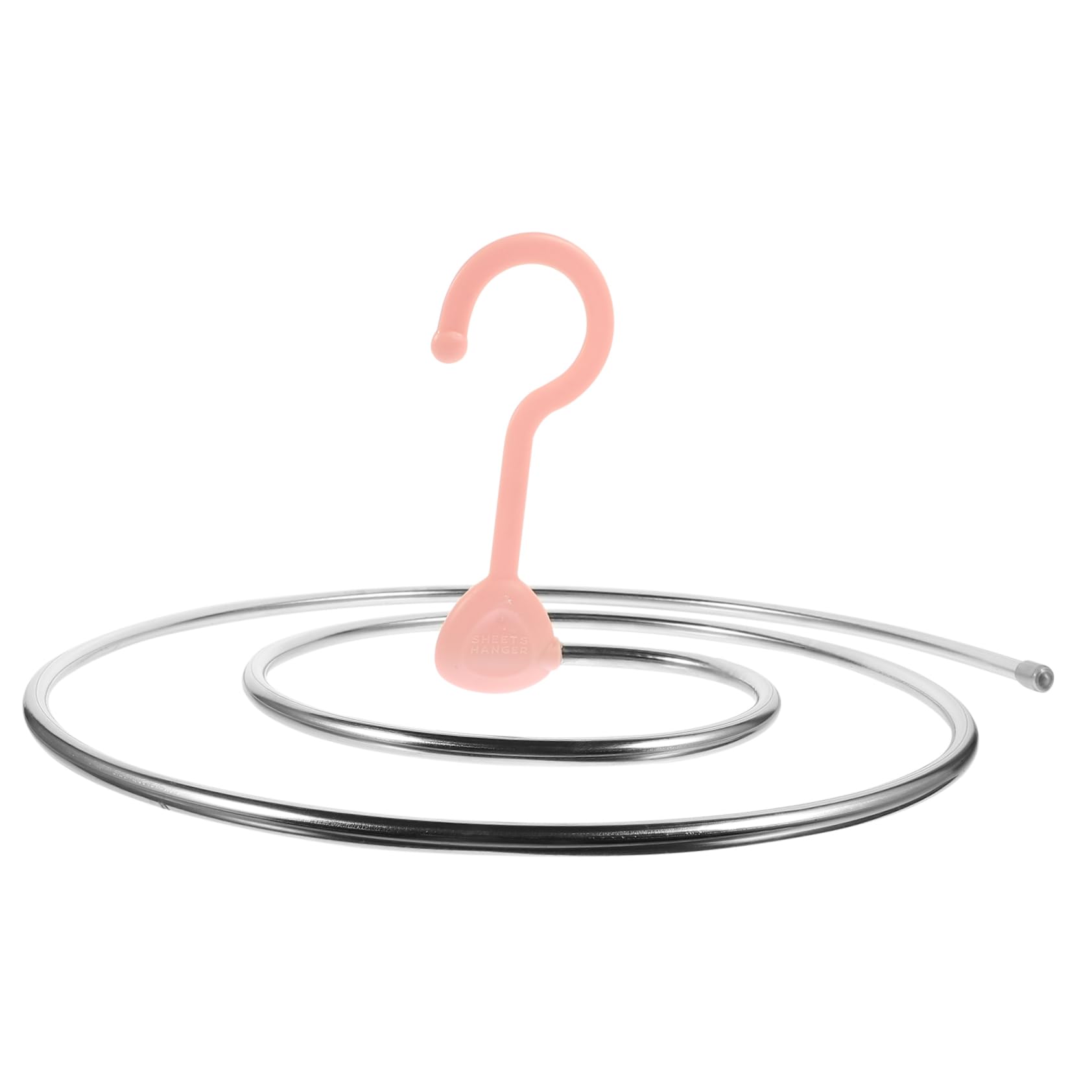 Levemolo Coat Hanger Indoor Clothe Hangers Folding Hangers Large Towel Drying Hanger Clothing Racks for Home Spiral Quilt Storage Hanger Drying Rack for Laundry Quilt Drying Silver Plastic