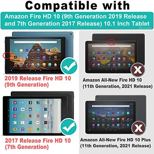 Billionn Case for Amazon Fire HD 10 (7th Generation and 9th Generation, 2017 and 2019 Release) [Free Stylus Pen] with Auto Wake/Sleep for 10.1 Inch Tablet, Butterfly Girl