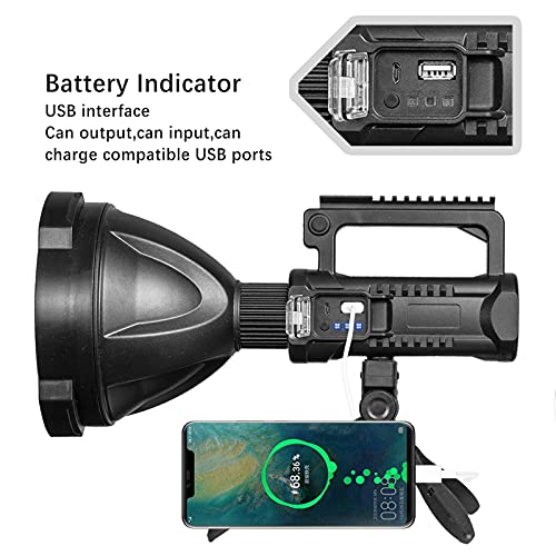 Image of BERCOL Rechargeable Spotlight, Super Bright 200000 Lumens Led Spot Lights Flashlight 8000 mAh Large Handheld Searchlight Long Lasting for Outdoor Hunting Boating Camping