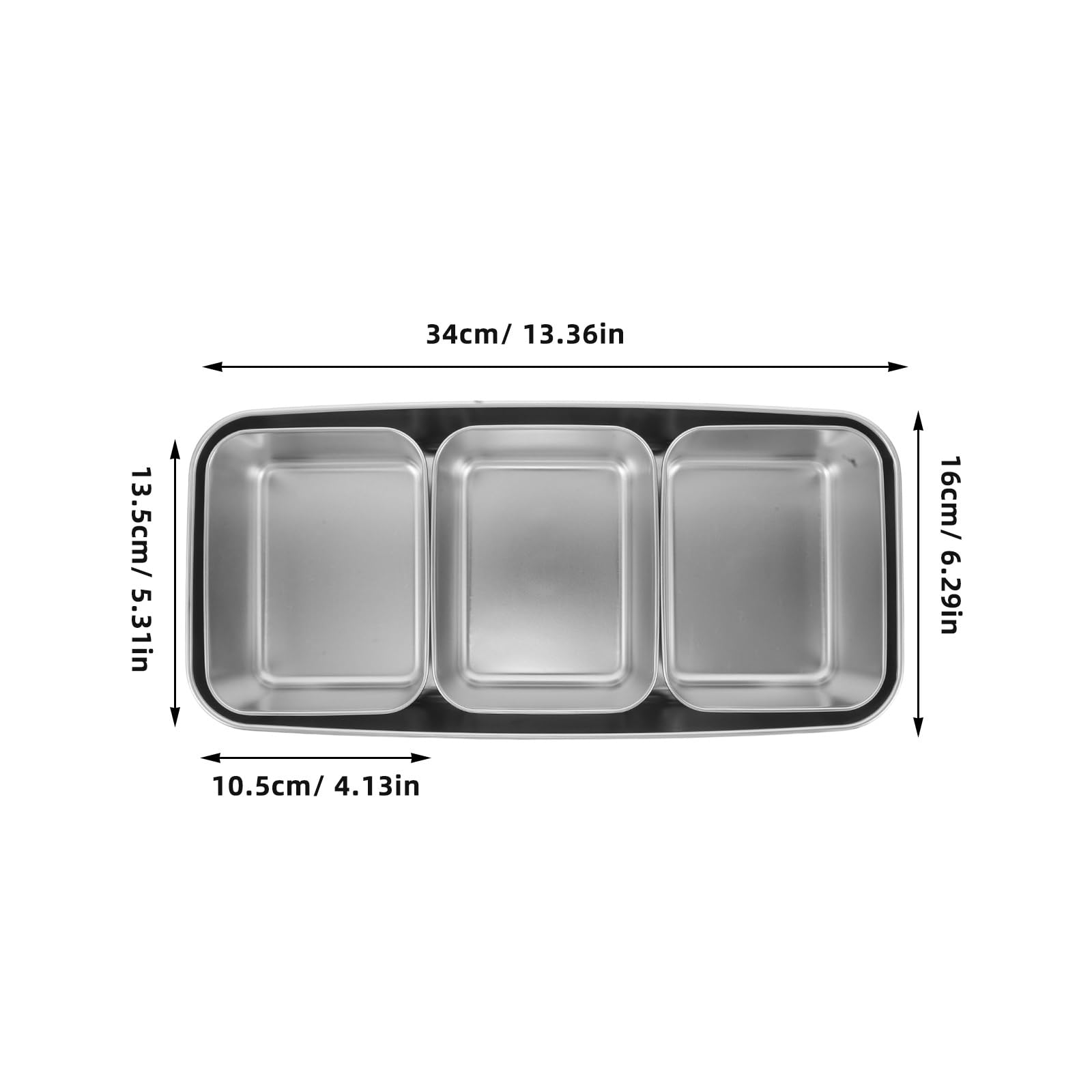 Boîte À Épices En Acier Inoxydable Avec Couvercle Hermétique Organisateur Compact À 3 Compartiments Pour Rangement Assaisonnement Cuisine Et Extérieur