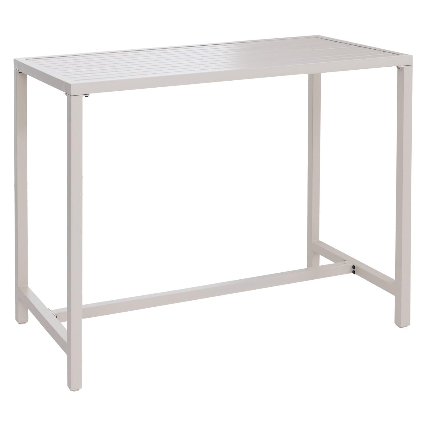 Mendler Stehtisch HWC-P91, Gartentisch Bartisch Tisch, Outdoor Metall 105x130x65cm - Creme