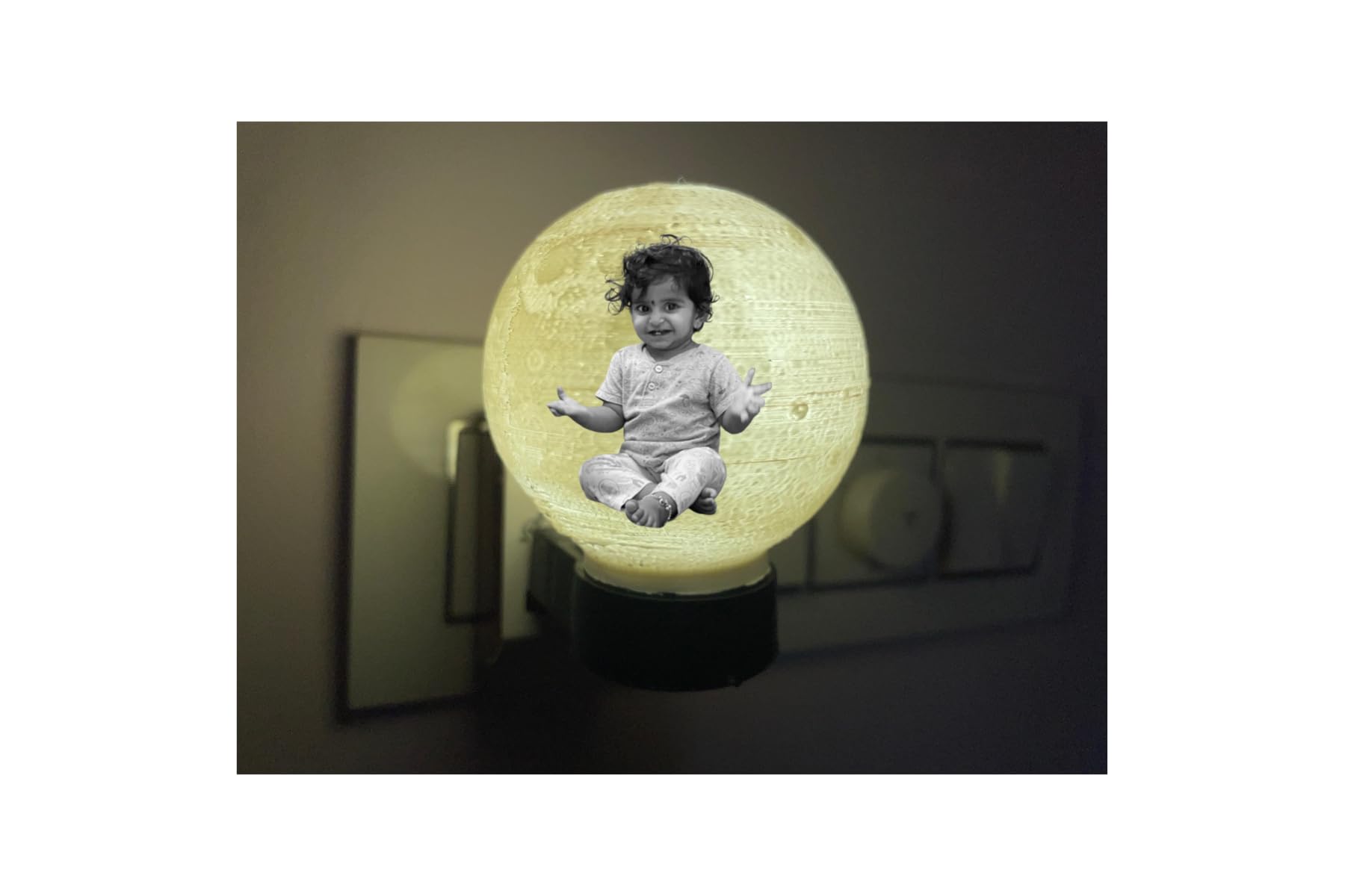 Personalized/Customized Photo LED Moon Light for Bedroom for Birthday Anniversary Gift, Husband Wife Couple Wired lamp with Stand(Warm White, Pack of 1) (6CM)-image-19