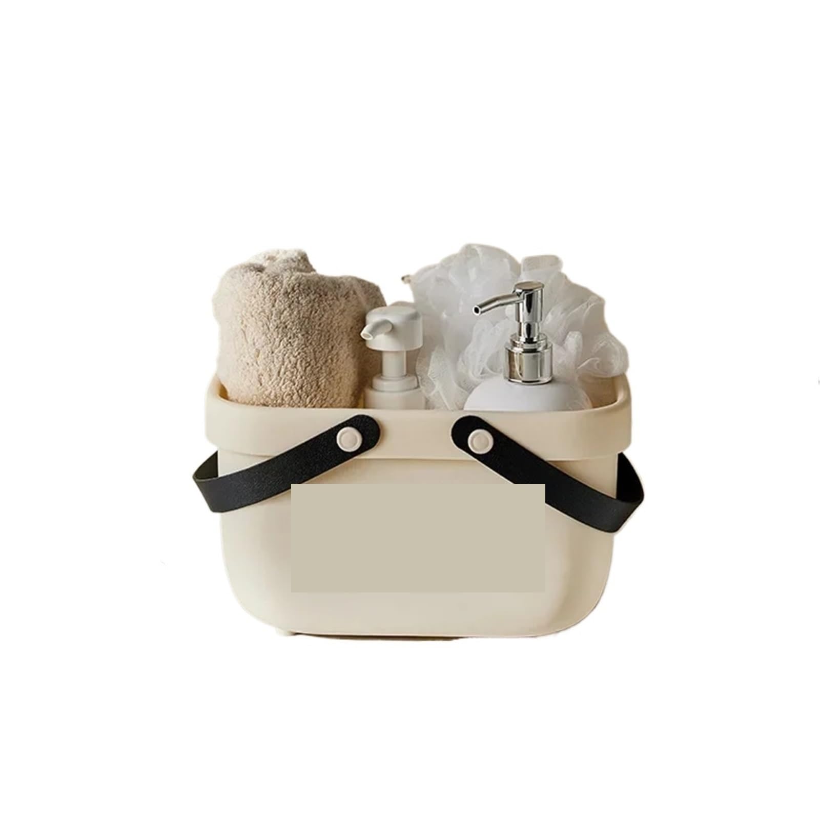 BAYNOPURIN Shower Bag Portable Drainable Bath Basket Creamy Style Shower For Dorm Bathroom Large Capacity Home Storage