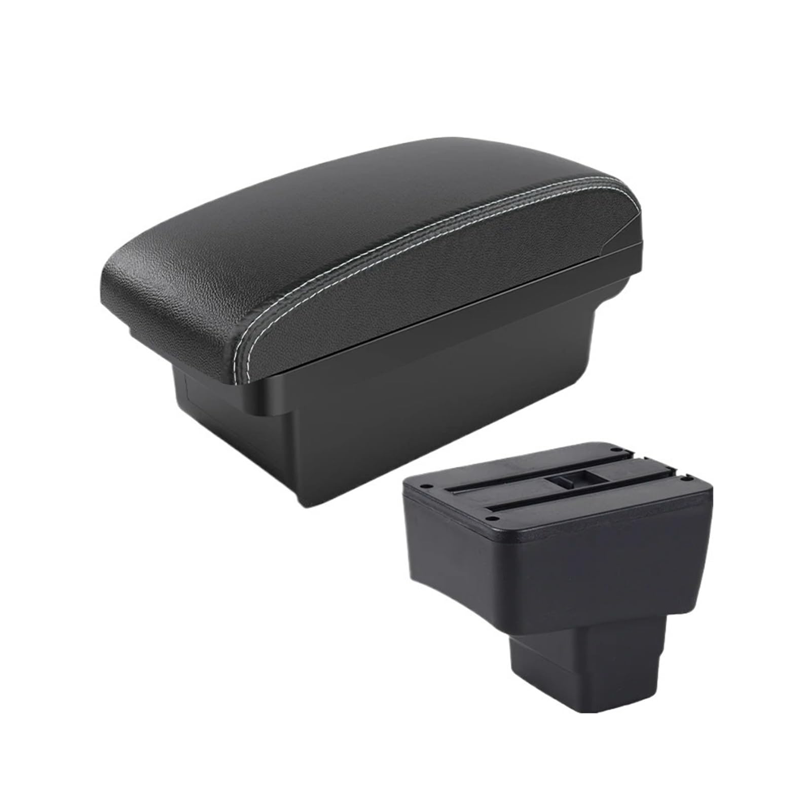 Ggwqoops Car Armrests For Mazda 2 III For (DJ) 2014-2024 Car Armrest Box Storage Interior Modification Multi-function Auto Parts Armrest Box(A3 Black white NOUSB)