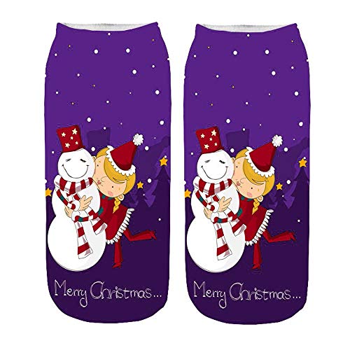 Preisvergleich Produktbild YSFWL Socken Damen Weihnachtsstrümpfe Warme Baumwollsocken Bunte Gemusterte Nikolausstrumpf Atmungsaktiv Warm Farbe Wollesocken Stricksocken Wintersocken Neuheit Spaß Weihnachtssocken