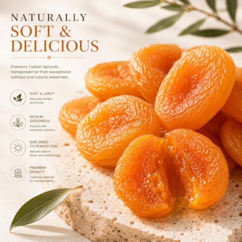 Image of Cosmic Blessing Turkish Dried Apricots, Premium Sun-Dried Fruit, Soft, Juicy, Naturally Sweet, Pitted, 100g