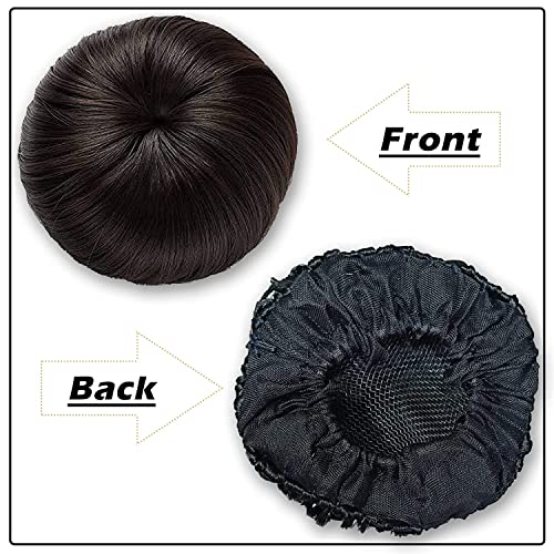 Image of brown Women's and Girl's Synthetic Hair Bun Extension
