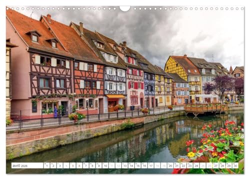 Calendrier mural 2026 Alsace magnifiques colombages format DIN A3 vertical
