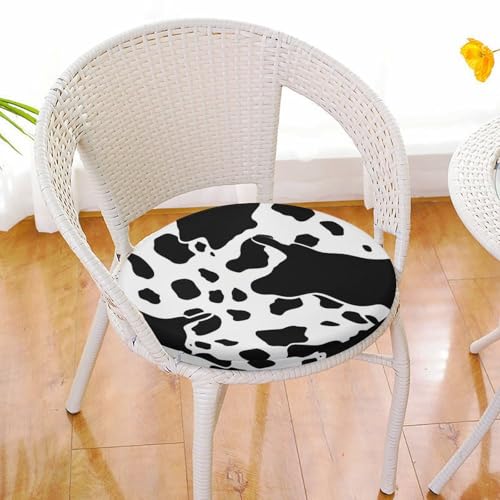 Coussin de chaise rond imprimé vache pour assise prolongée sans douleur