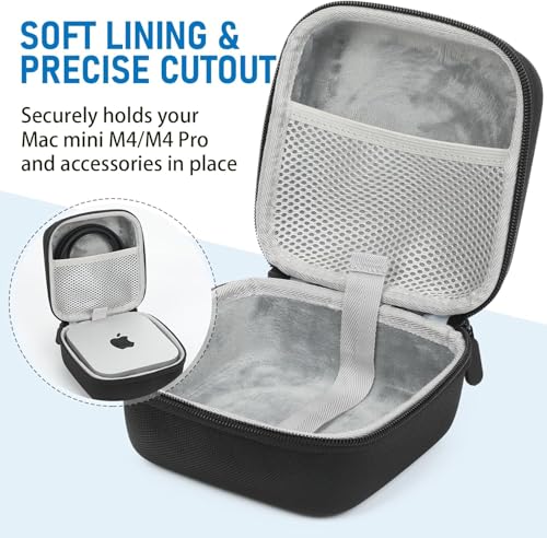 Image of Adofys Hard Case for Apple Mac mini M4 2024, Durable Protective Storage Box Compatible with Mac mini M4 Pro, Compact Portable Organizer Accessories Waterproof and Shockproof Fit Travel Office Use