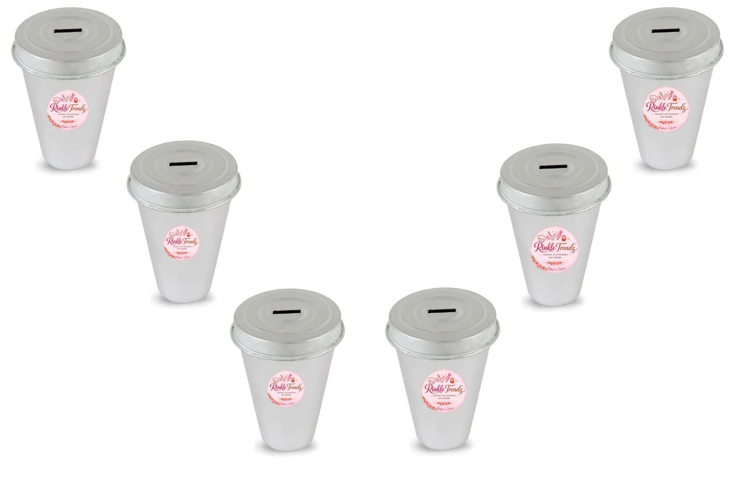 Aluminium Kulfi Mould Set Ice Cream Kulfi Maker with Lid Hole- 6 Pieces (Without Stand)