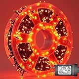 YEGUO Orange String Lights, 500 LED Halloween Lights Outdoor Waterproof, Christmas Tree Lights Indoo