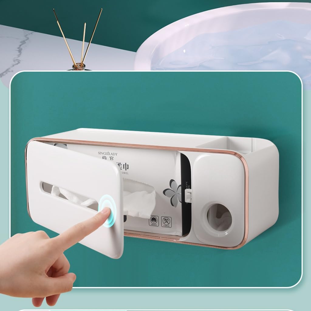 Estante Para Cepillos de Dientes Porta spazzolini da denti con asciugamano for il viso Tazza for collutorio integrata Scaffale for spazzolini da denti Famiglia Porta spazzolini da denti senza punzonat