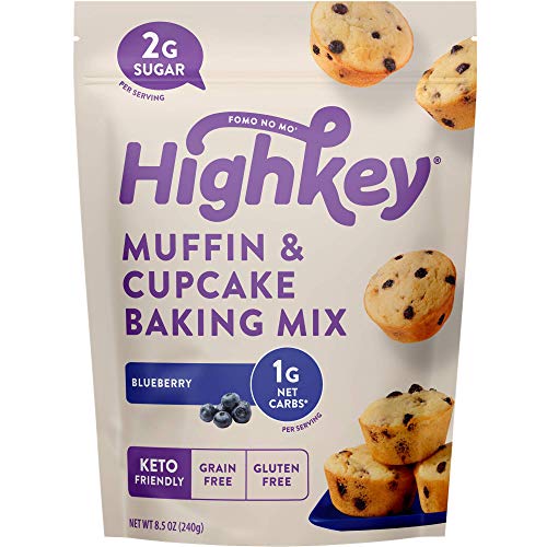 Highkey Healthy Blueberry Muffin Mix - 8.5oz - Low Carb Baking Mix for Keto Snacks Gluten Free Muffins Breakfast Food for Ketogenic Paleo Diabetic Diet Friendly Foods and Treats Almond Flour Desserts