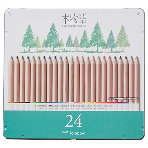 Amazon | トンボ鉛筆 色鉛筆 24色 S木物語 (ナチュラルな木目の色鉛筆