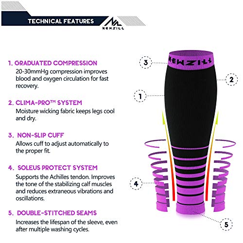 Image of NEWZILL Compression Calf Sleeves (20-30mmHg) for Men & Women Perfect Option to Compression Socks for Running Travel Nursing